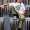 Women Volcom Bottoms | Thisthatthem Skate Pants Military