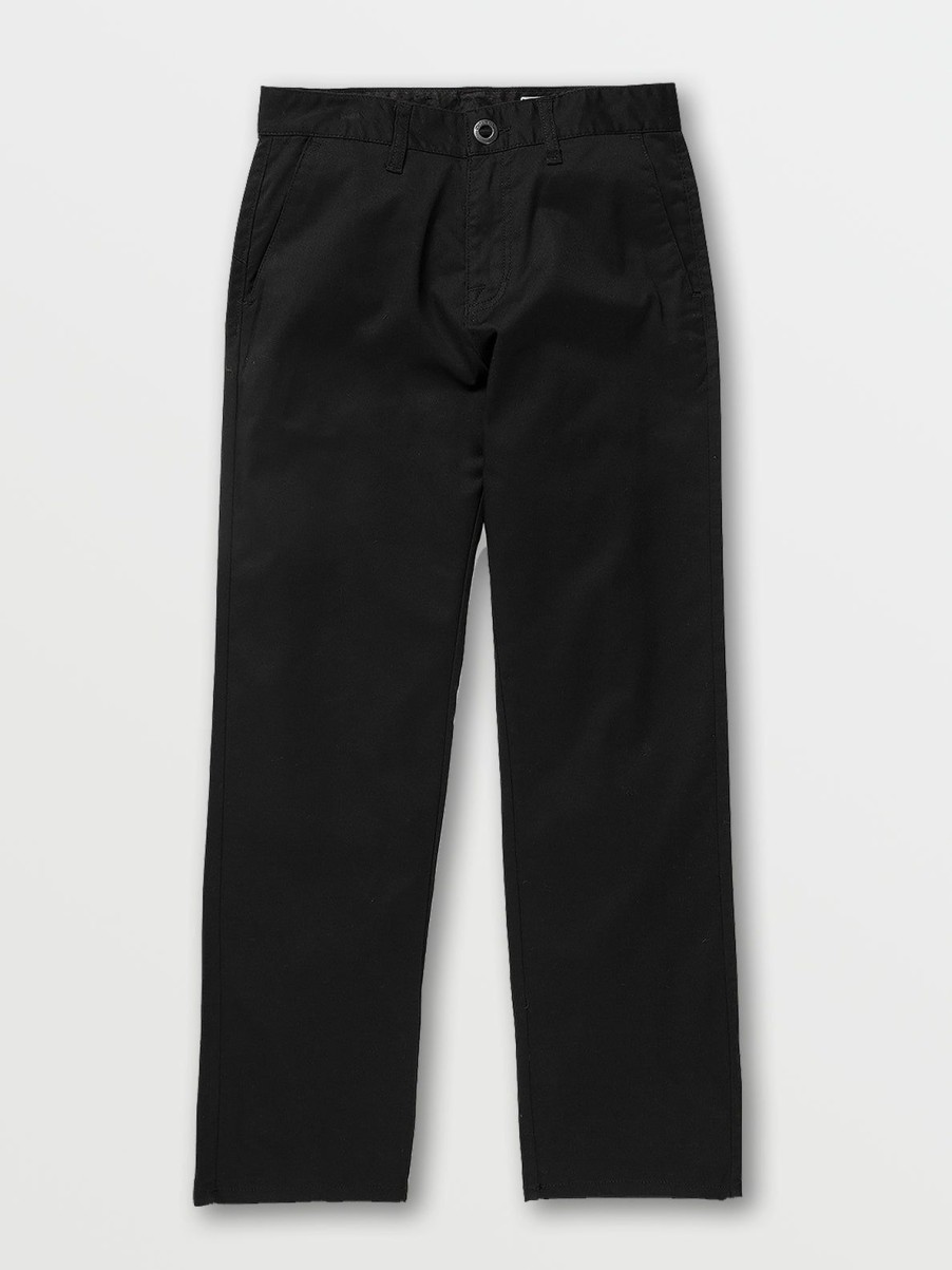 Boys Volcom Pants | Big Boys Frickin Regular Stretch Chino Pants Black