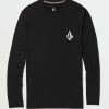 Men Volcom Rashguards | Taunt Long Sleeve Shirt Black