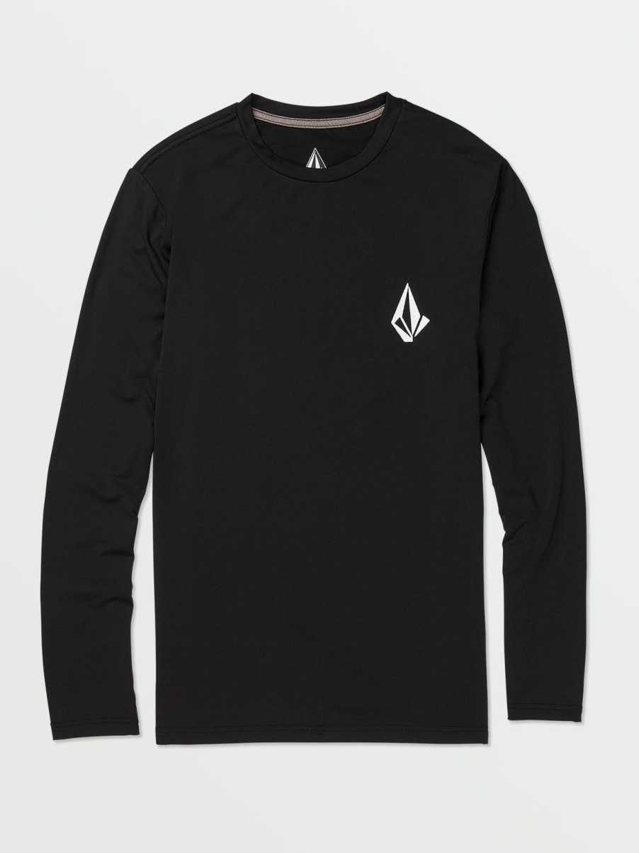 Men Volcom Rashguards | Taunt Long Sleeve Shirt Black