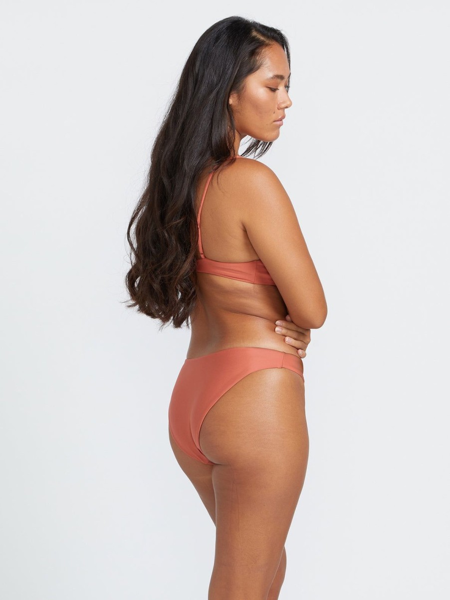 Women Volcom Bikinis | Simply Seamless Full Bikini Bottom Rosewood