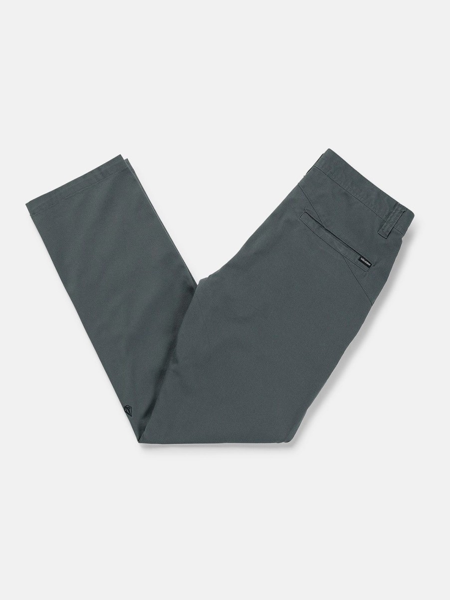 Men Volcom Pants | Frickin Modern Stretch Chino Pants Dark Slate