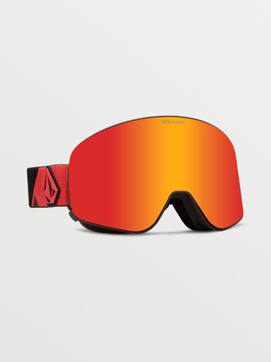 Women Volcom Accessories | Odyssey Goggle - Orange/Brown/Chrome+Bl Red