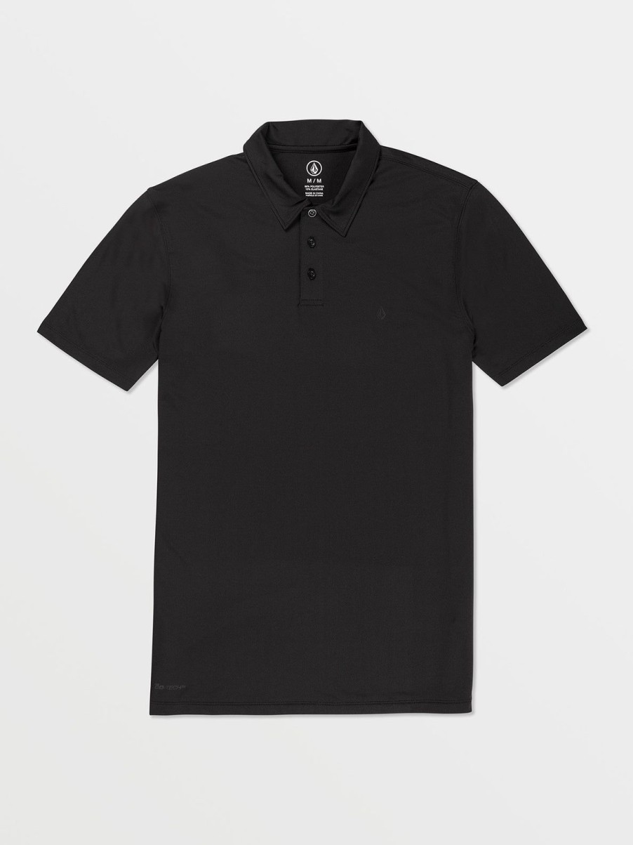 Men Volcom Golf | Hazard Pro Polo Short Sleeve Shirt Black