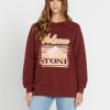 Women Volcom Hoodies & Sweatshirts | Stone Magic Boyfriend Crew Sweatshirt Cayenne