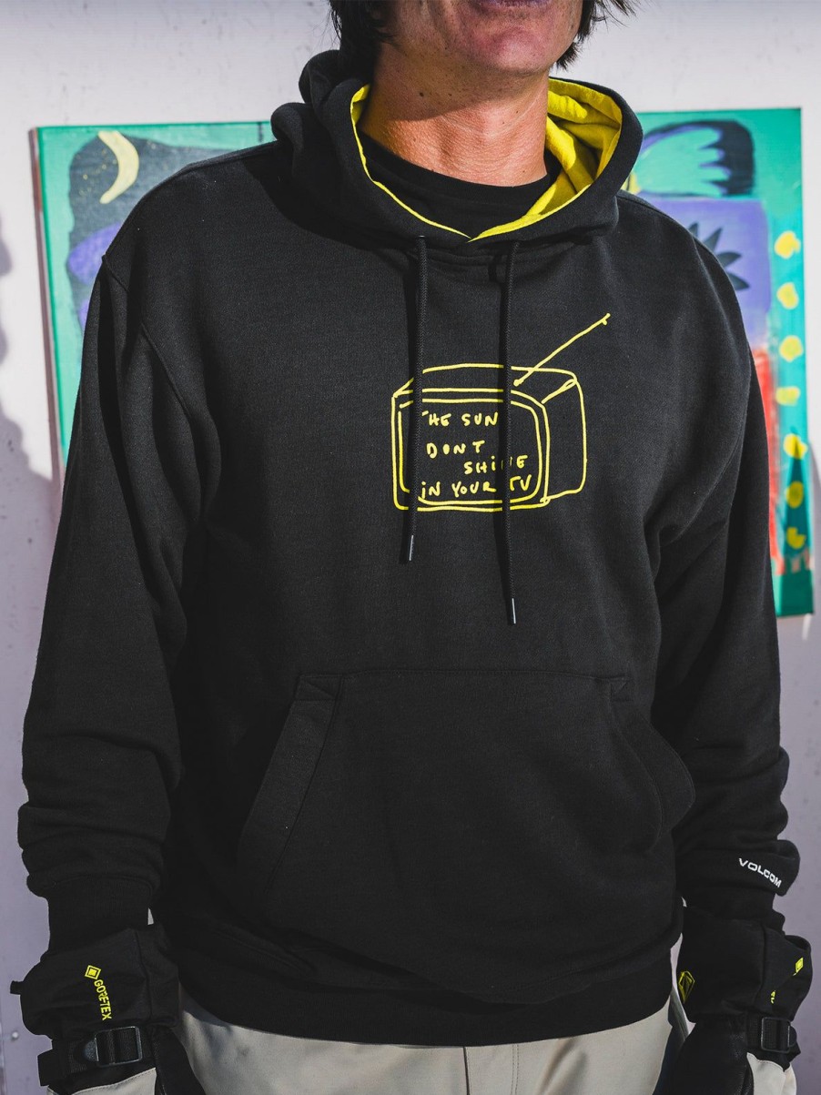 Men Volcom Hoodies & Sweatshirts | Mens D.I. Fleece Pullover Black