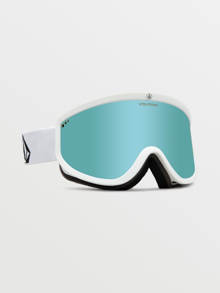 Men Volcom Accessories | Footprints Goggle - Matte White Stone/Chrome Ice