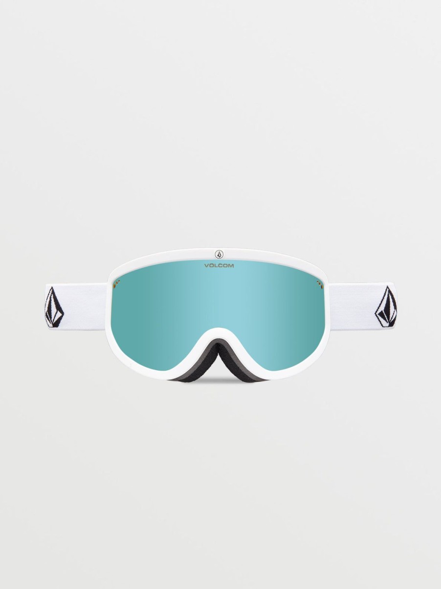 Men Volcom Accessories | Footprints Goggle - Matte White Stone/Chrome Ice