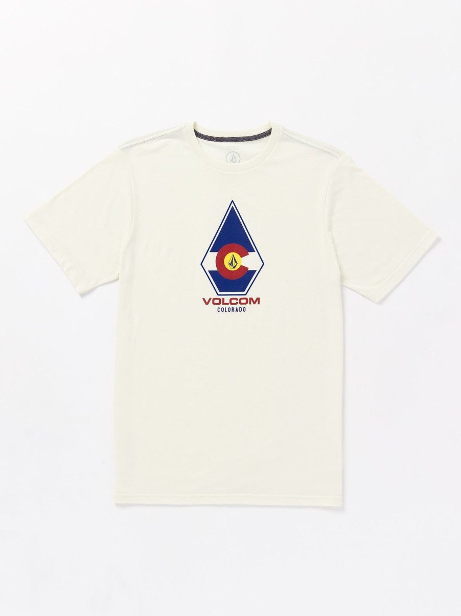 Men Volcom T-Shirts & Tanks | Coloradical Flag Short Sleeve Tee Off White Heather