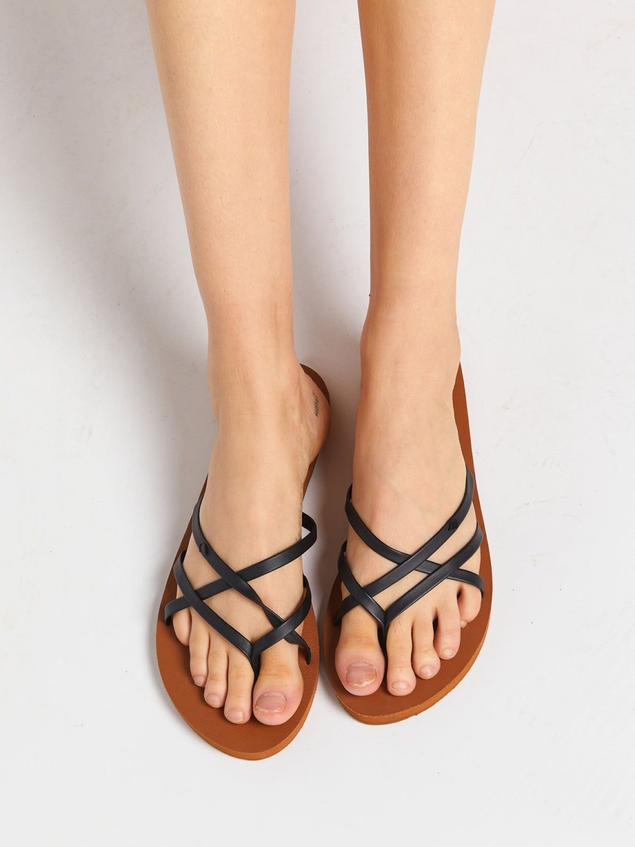 Women Volcom Sandals | New School Ii Sandals Black