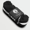 Men Volcom Socks | No Show Stone Socks 3 Pack Black White