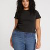 Women Volcom Tops | One Of Each Baby Tee Plus Size Black