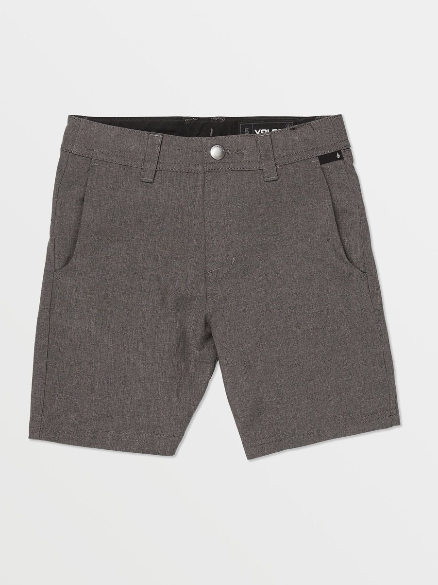 Boys Volcom Shorts | Little Boys Frickin Cross Shred Static Shorts Charcoal Heather