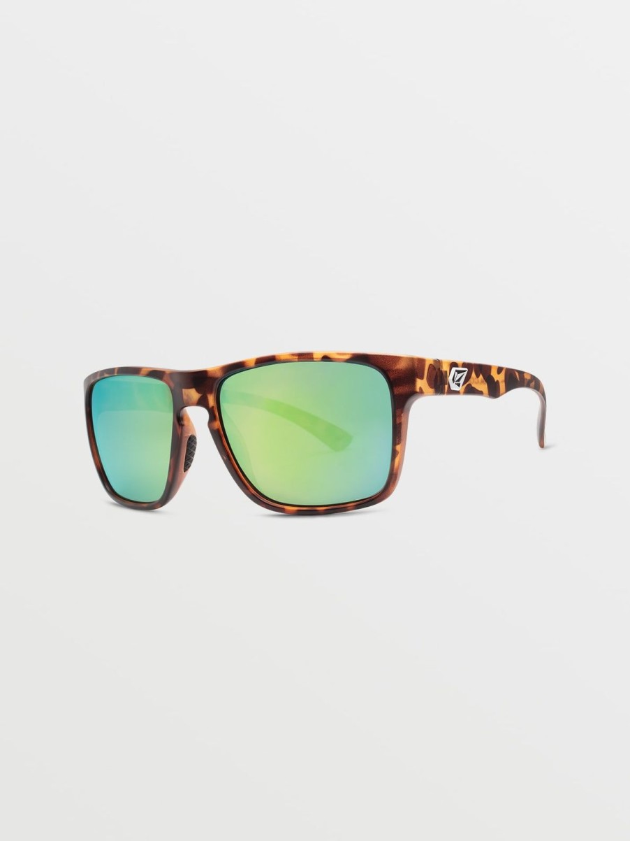 Men Volcom Accessories | Trick Sunglasses/Green Polar Matte Tort