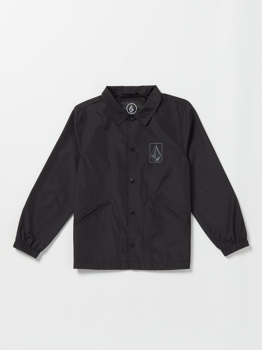 Boys Volcom Jackets & Vests | Big Boys Coaches Jacket Black