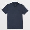 Men Volcom Hiking | Hazard Pro Polo Short Sleeve Shirt Navy Heather