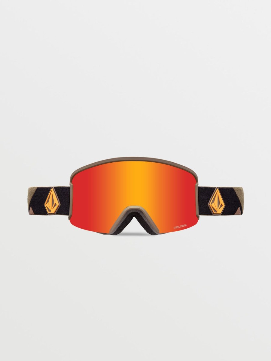 Men Volcom Goggles | Garden Goggle - Military/Gold/Chrome+Bl Red