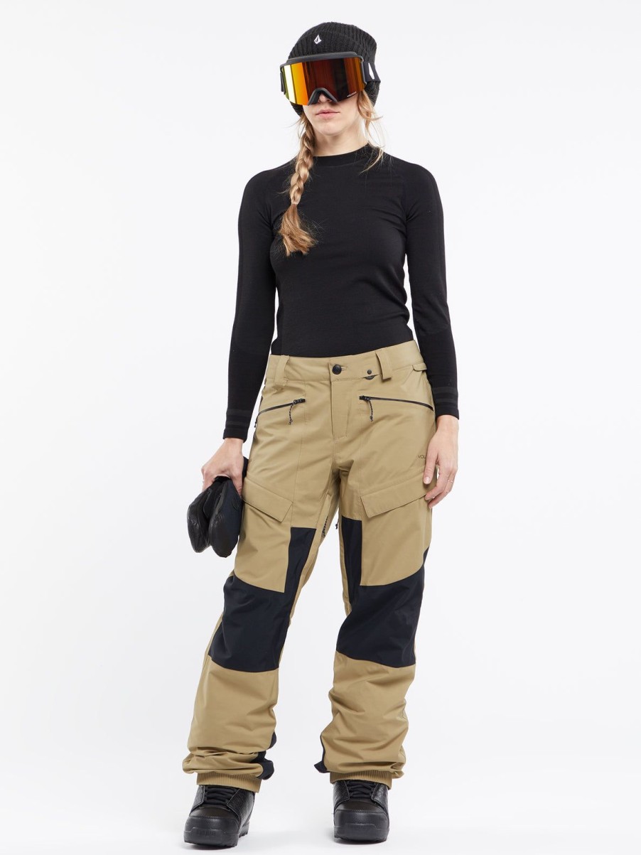 Women Volcom Pants | Womens V.Co At Stretch Gore-Tex Pants Dark Khaki