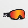 Men Volcom Goggles | Attunga Youth Goggle - Matte Black Stone/Chrome+Bl Red