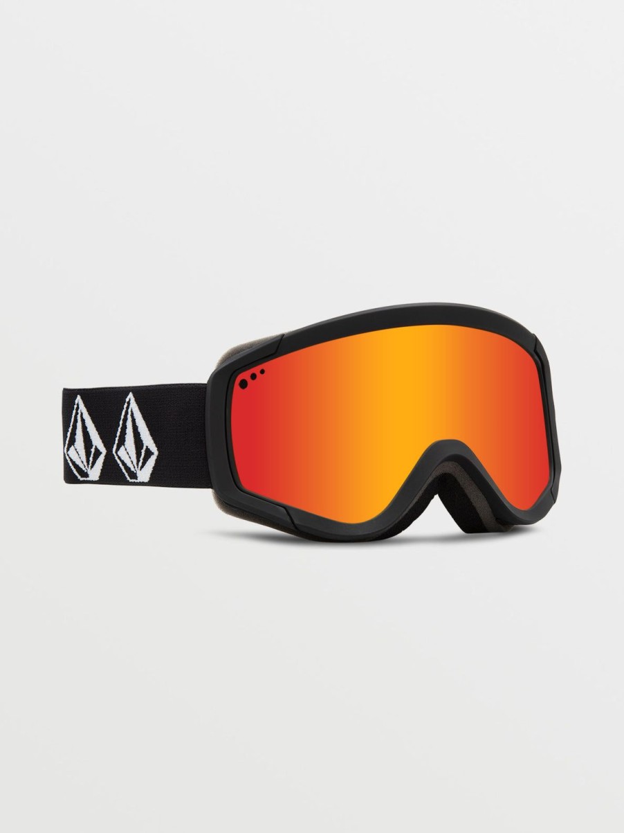 Men Volcom Goggles | Attunga Youth Goggle - Matte Black Stone/Chrome+Bl Red