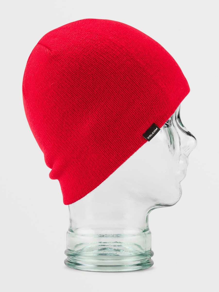 Men Volcom Hats & Beanies | Mens V.Co Skull Beanie Red