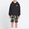 Boys Volcom Boardshorts & Trunks | Big Boys Featured Artist Tetsunori Mod-Tech Scallop Boardshorts Black