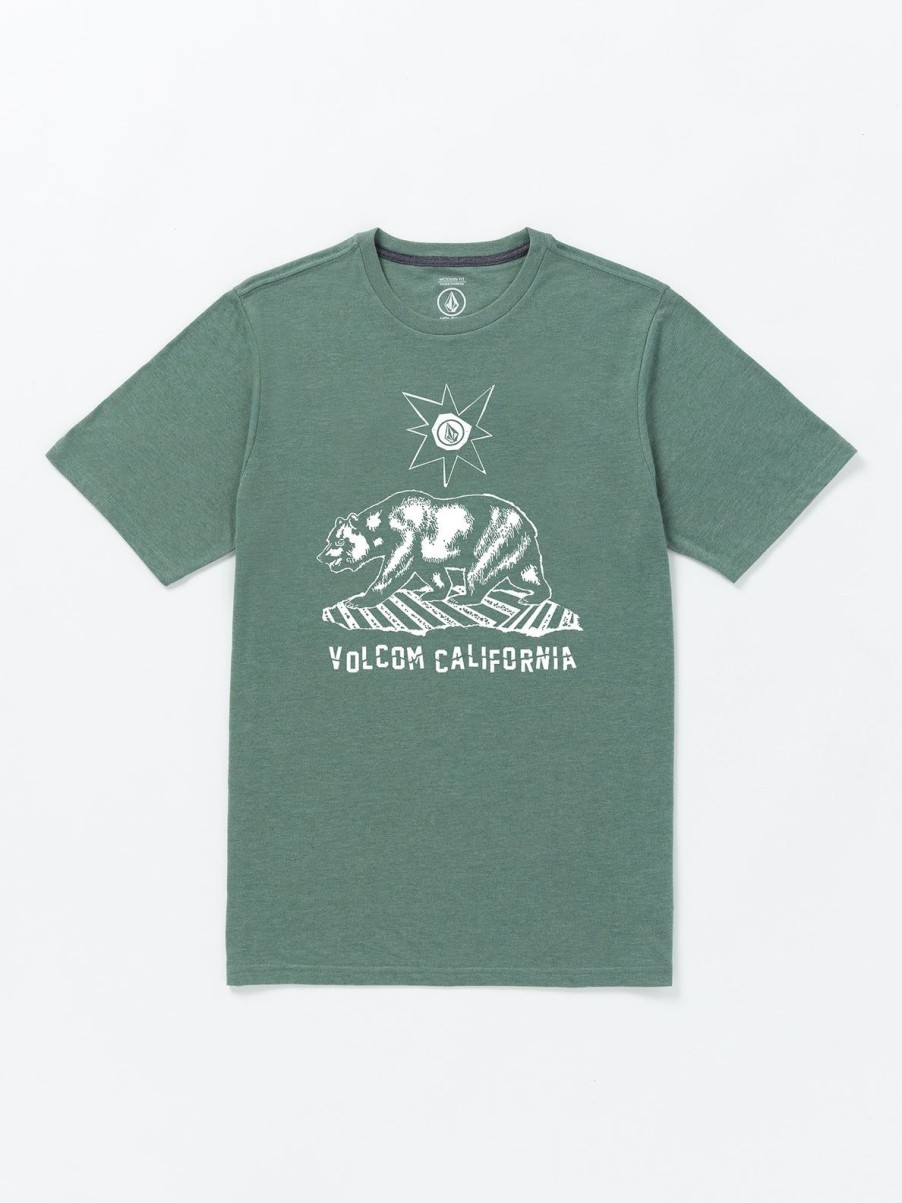 Men Volcom T-Shirts & Tanks | Grizzled Short Sleeve Tee Fir Green Heather