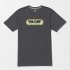 Men Volcom T-Shirts & Tanks | Heavy Gain Short Sleeve Tee Dark Black Heather