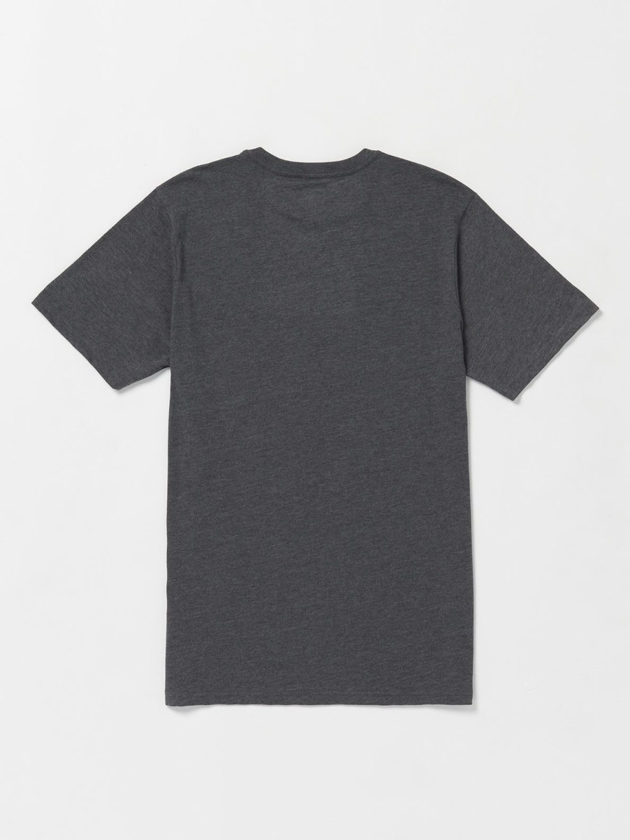 Men Volcom T-Shirts & Tanks | Heavy Gain Short Sleeve Tee Dark Black Heather