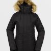 Women Volcom Jackets | Womens Fawn Insulated Jacket Black