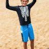 Kids Volcom Rashguards | Big Boys Skeleton Long Sleeve Rashguard Black