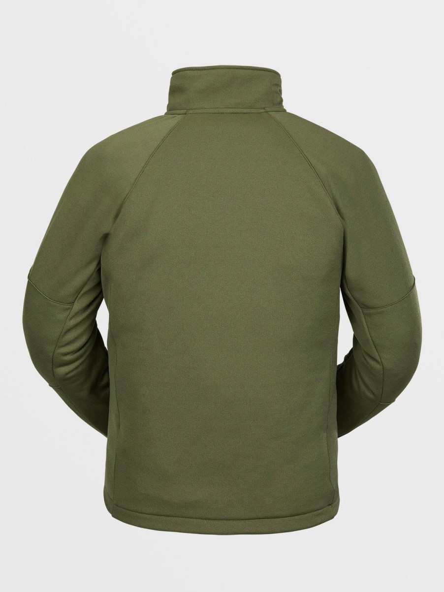 Men Volcom Layering | Mens Tech Fleece Pullover Military