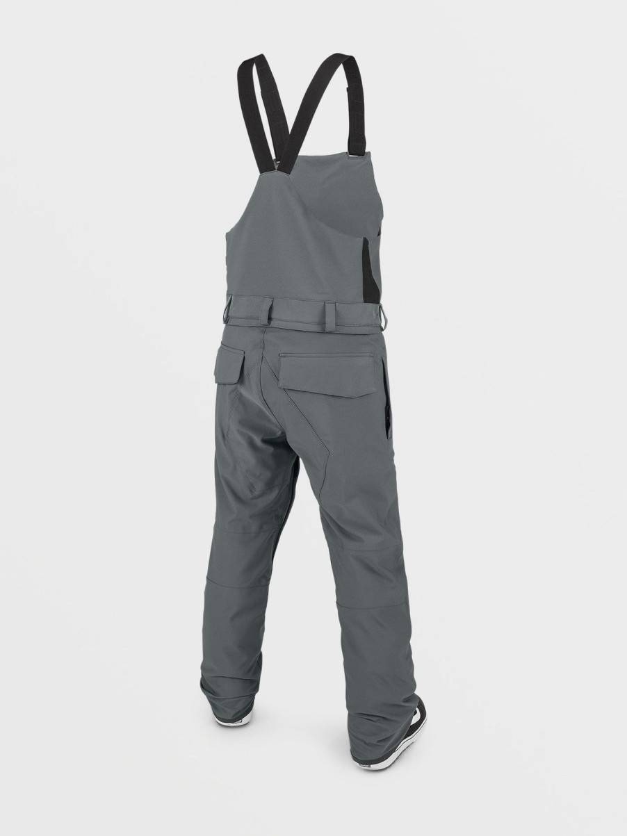 Men Volcom Pants | Mens Roan Bib Overalls Dark Grey