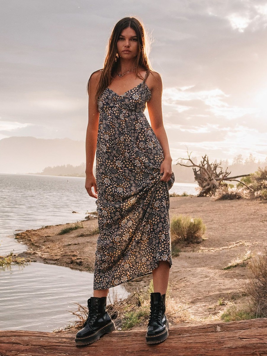 Women Volcom Dresses | Folk Yeah Maxi Dress Vintage Black