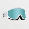 Men Volcom Goggles | Footprints Goggle - Matte White Stone/Chrome Ice