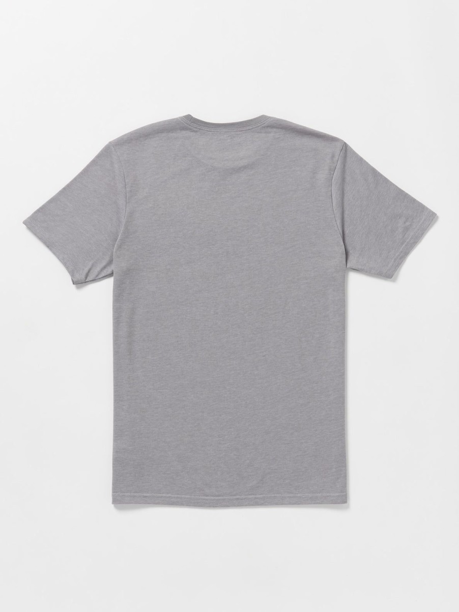 Men Volcom Mountain Biking | Stone Tech Short Sleeve Tee Heather Grey