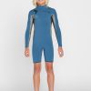 Kids Volcom Wetsuits | Big Boys Modulator 2Mm Chest Zip Long Sleeve Springsuit Cruzer Blue