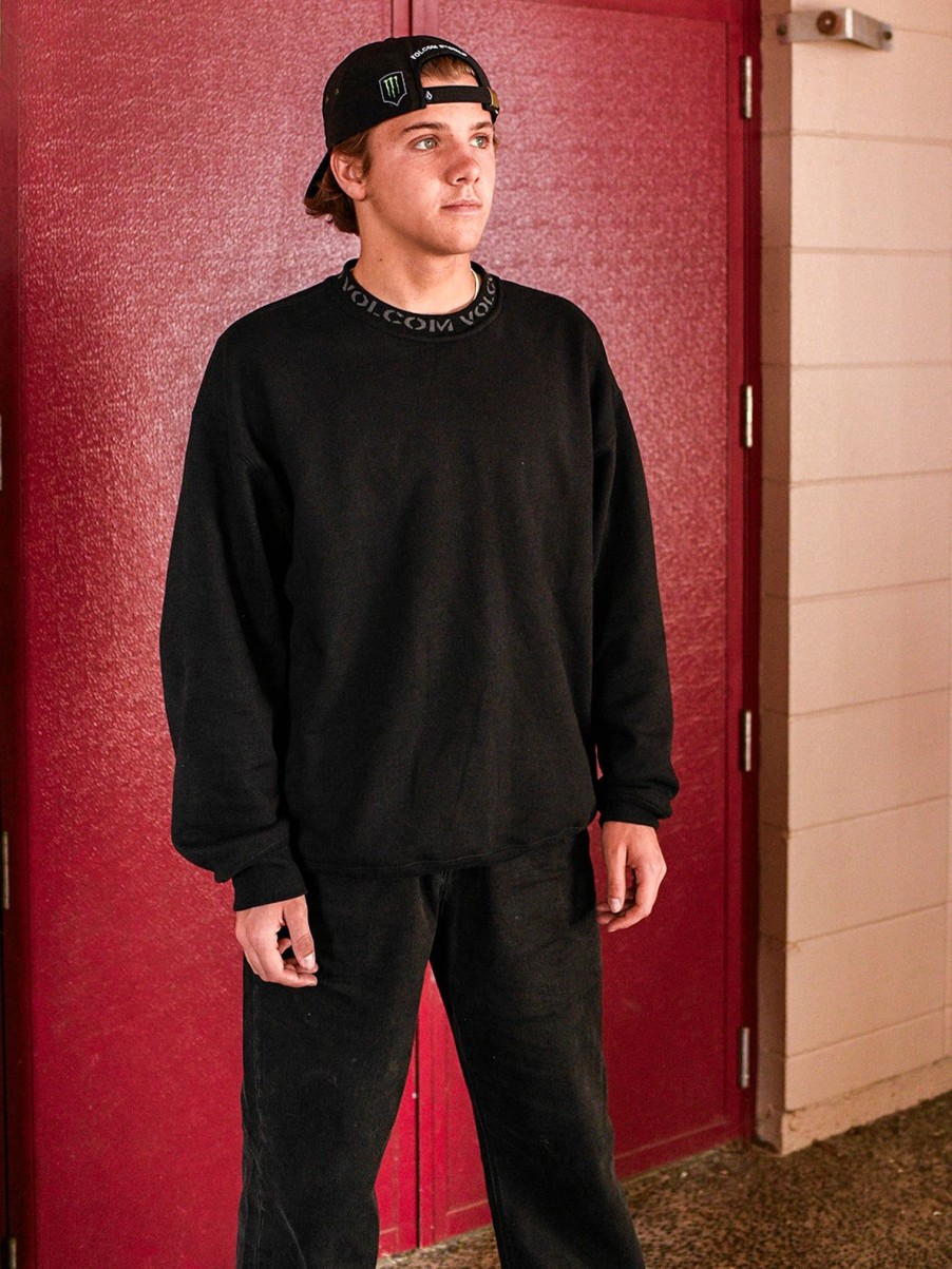 Men Volcom Skate Vitals | Skate Vital Crew Pullover Sweatshirt Black