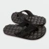 Men Volcom Sandals | Recliner Sandals - Black Destructo