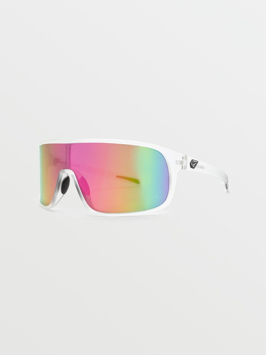 Men Volcom Sunglasses | Macho Sunglasses/Gray Pink Mirror Matte Trans Clear