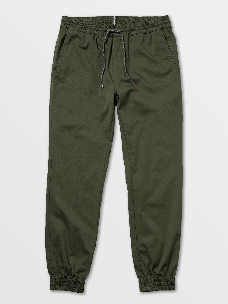 Men Volcom Pants | Frickin Slim Joggers Dark Green