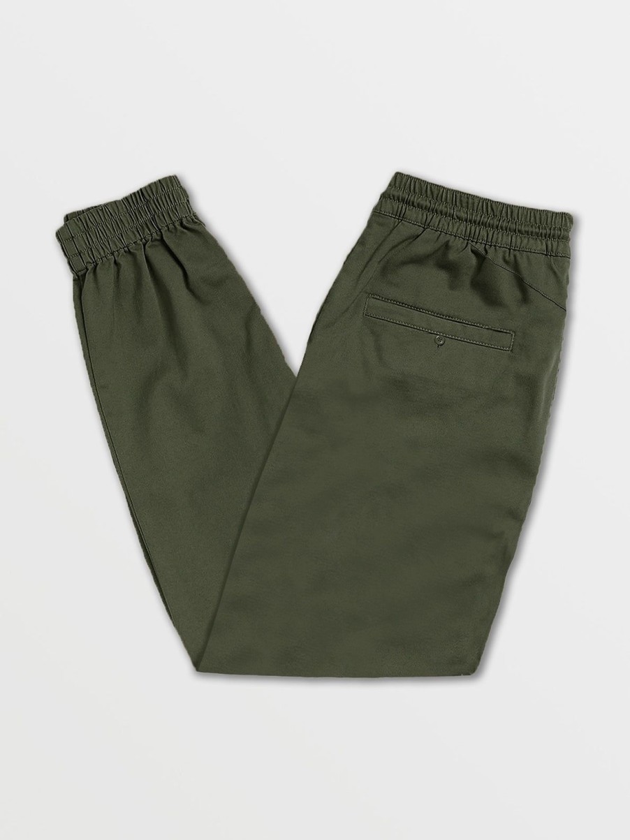 Men Volcom Pants | Frickin Slim Joggers Dark Green