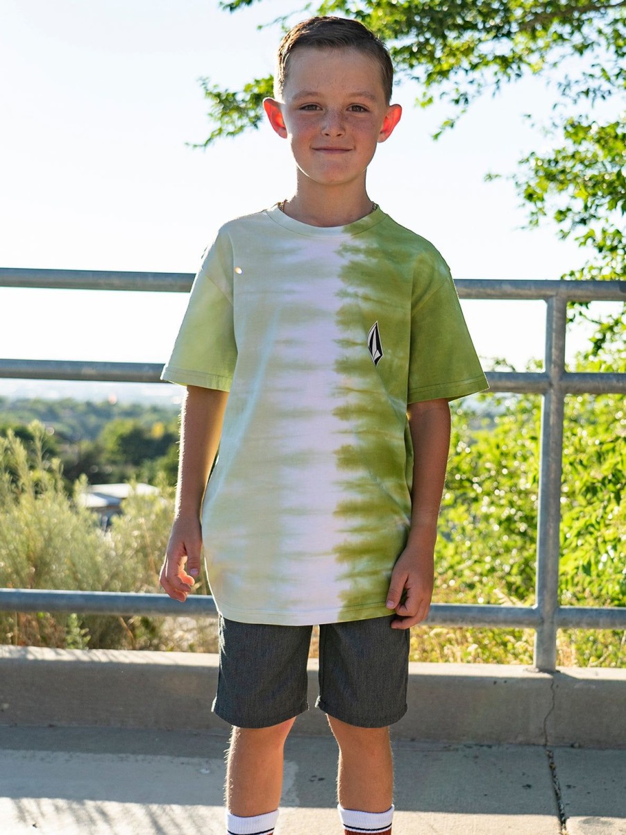 Kids Volcom | Big Boys Iconic Stone Plus Short Sleeve Tee Seaweed Green