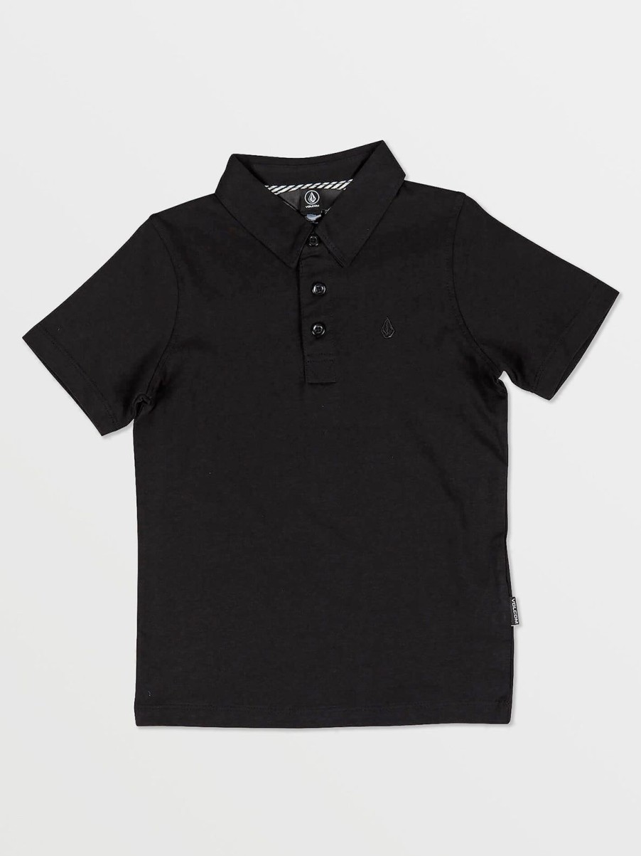 Boys Volcom Shirts & Flannels | Little Boys Wowzer Polo Short Sleeve Shirt Black