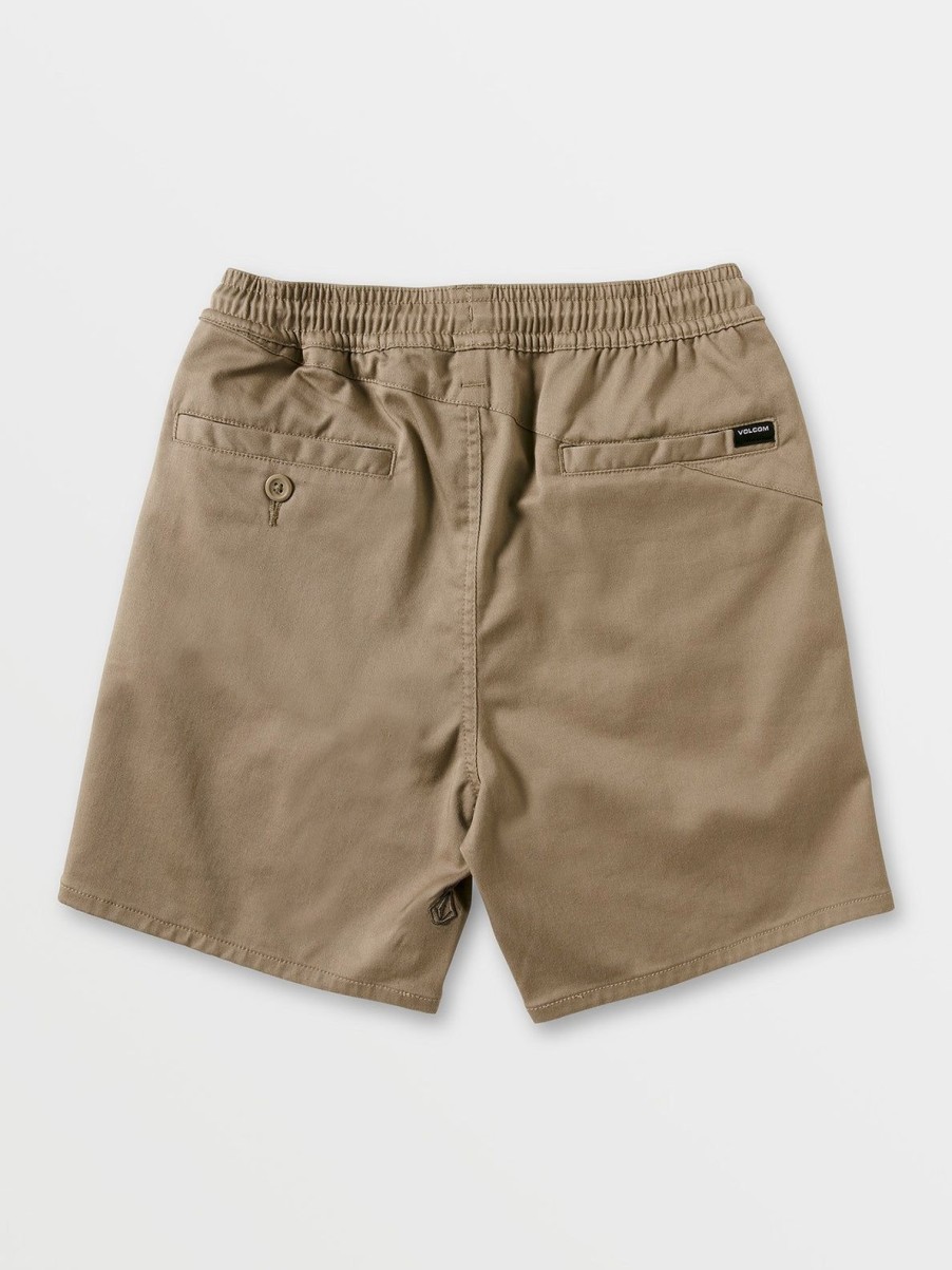 Boys Volcom Shorts | Little Boys Frickin Elastic Waist Shorts Khaki