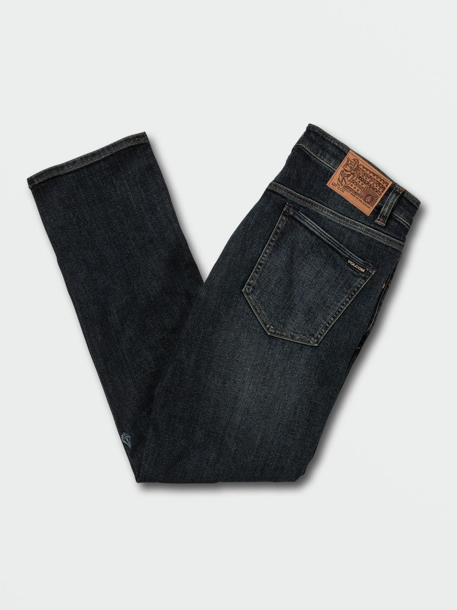 Men Volcom Jeans | Vorta Slim Fit Jeans Vintage Blue