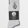 Men Volcom Golf | Full Stone 3 Pack Socks Stone Blue