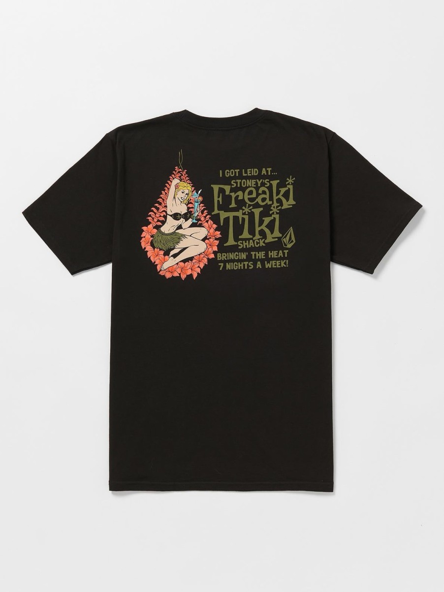 Men Volcom Tops & Tees | Freaki Tiki Short Sleeve Tee Black