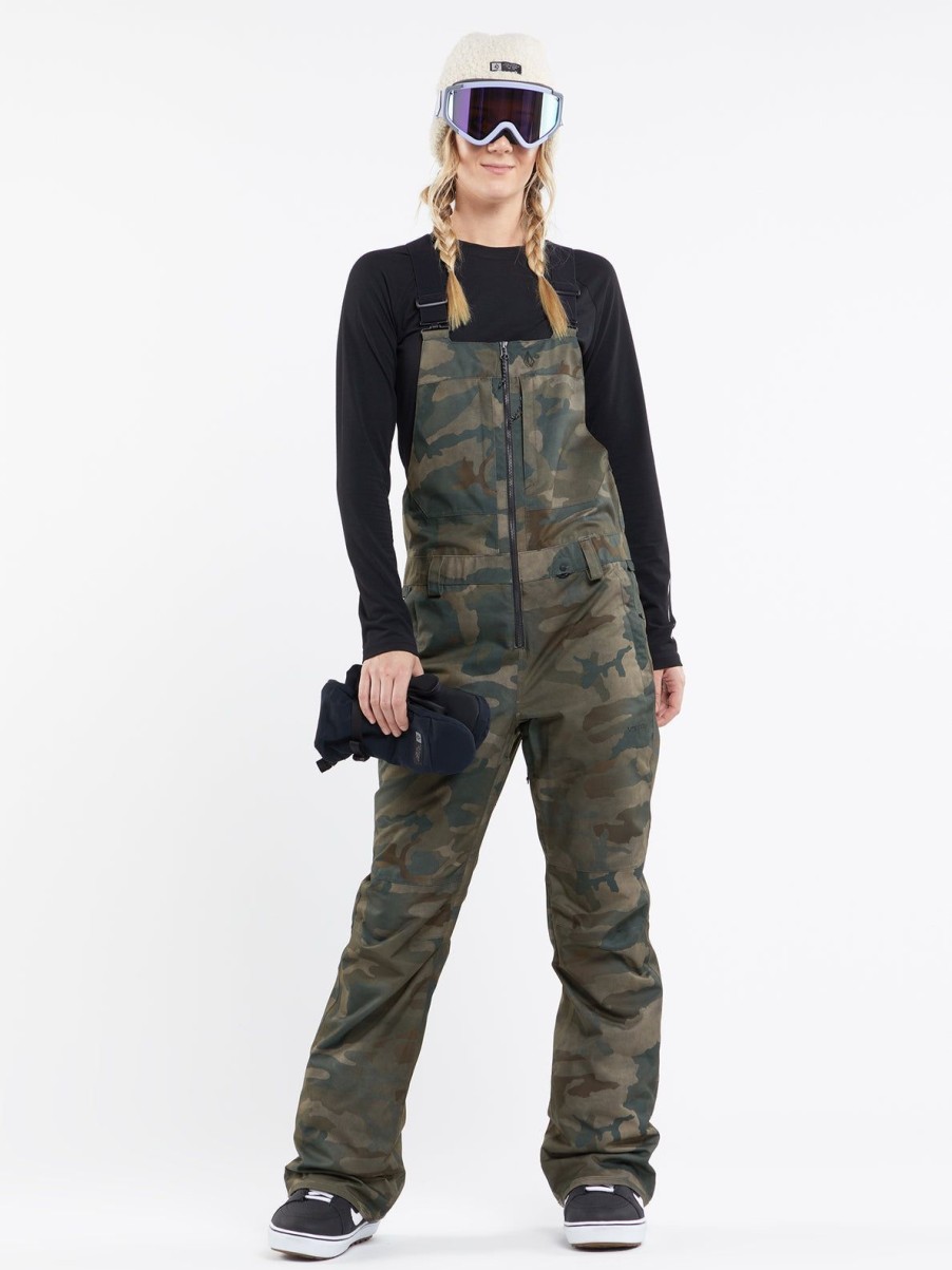 Women Volcom Pants | Womens Swift Bib Overalls Cloudwash Camo