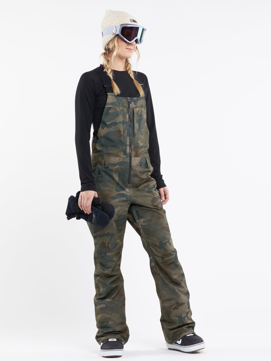 Women Volcom Pants | Womens Swift Bib Overalls Cloudwash Camo